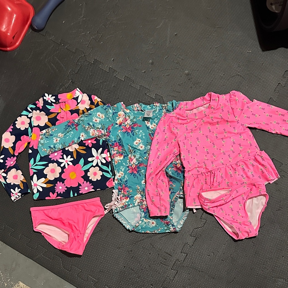 Toddler Girl Long Sleeve Swim 3 Pack